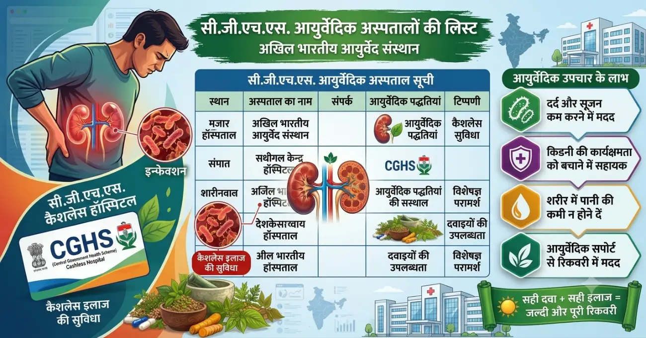सी.जी.एच.एस. आयुर्वेदिक अस्पतालों की लिस्ट