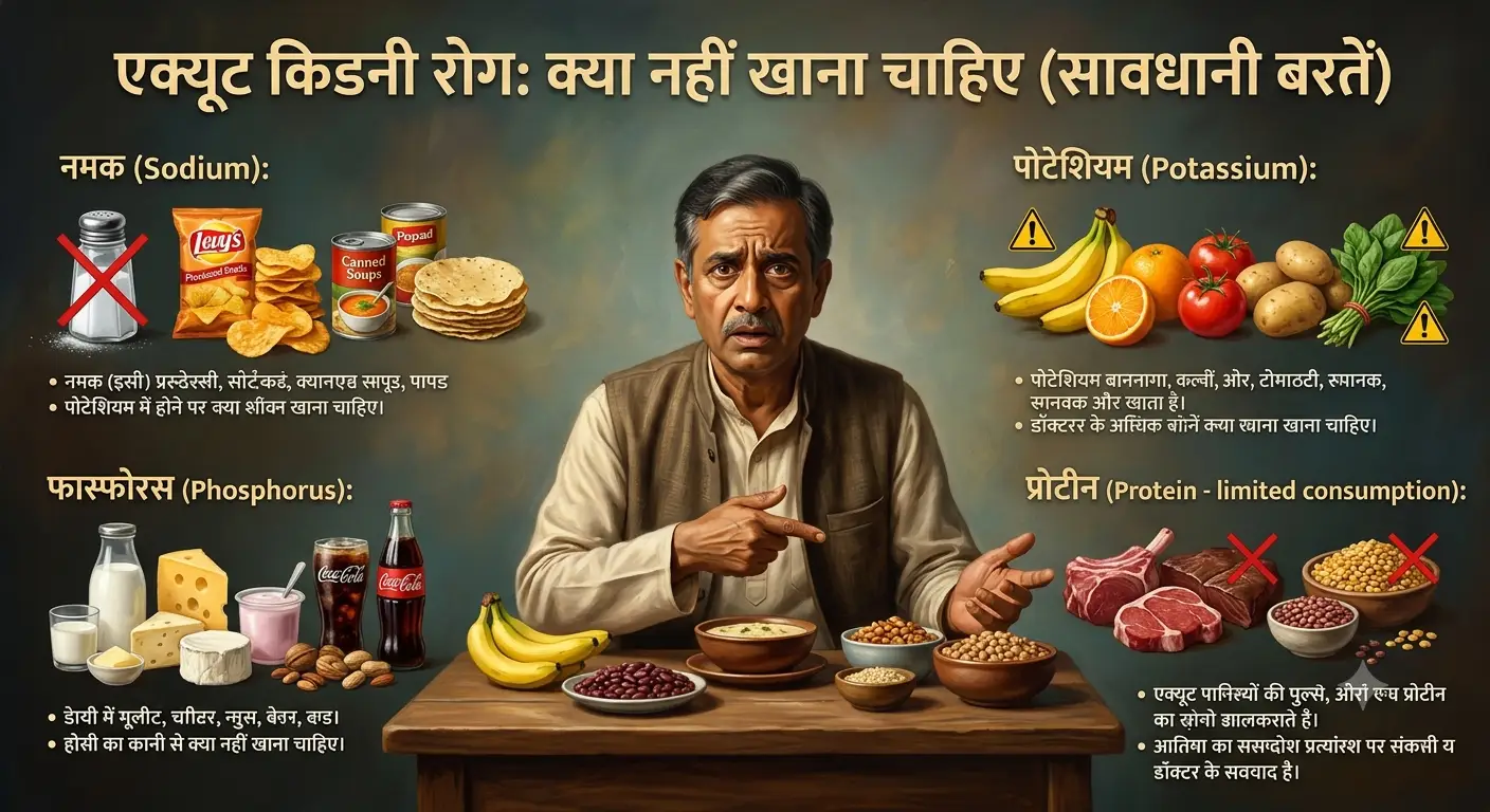 एक्यूट किडनी रोग होने पर क्या नहीं खाना चाहिए