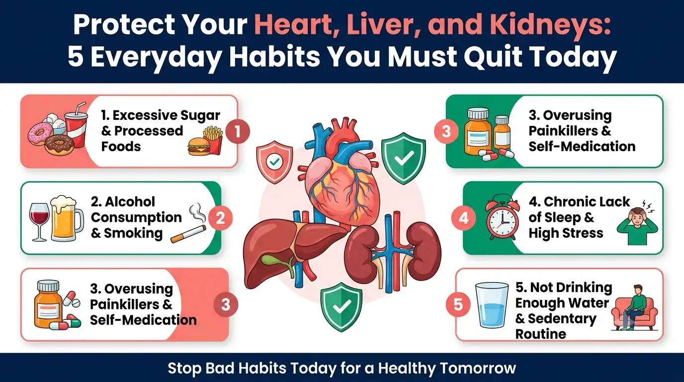 Protect Your Heart, Liver, and Kidneys: 5 Everyday Habits You Must Quit Today