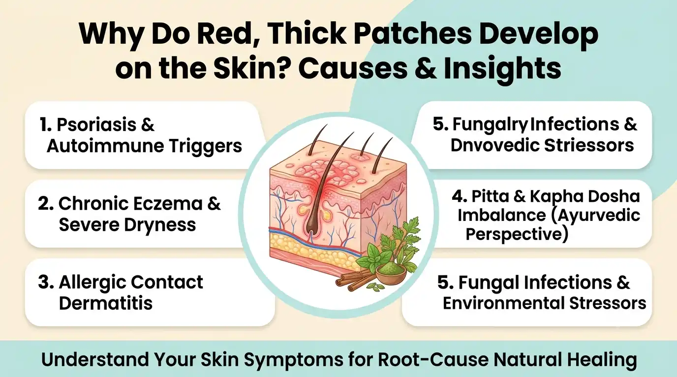Why Do Red, Thick Patches Develop on the Skin? Causes & Insights