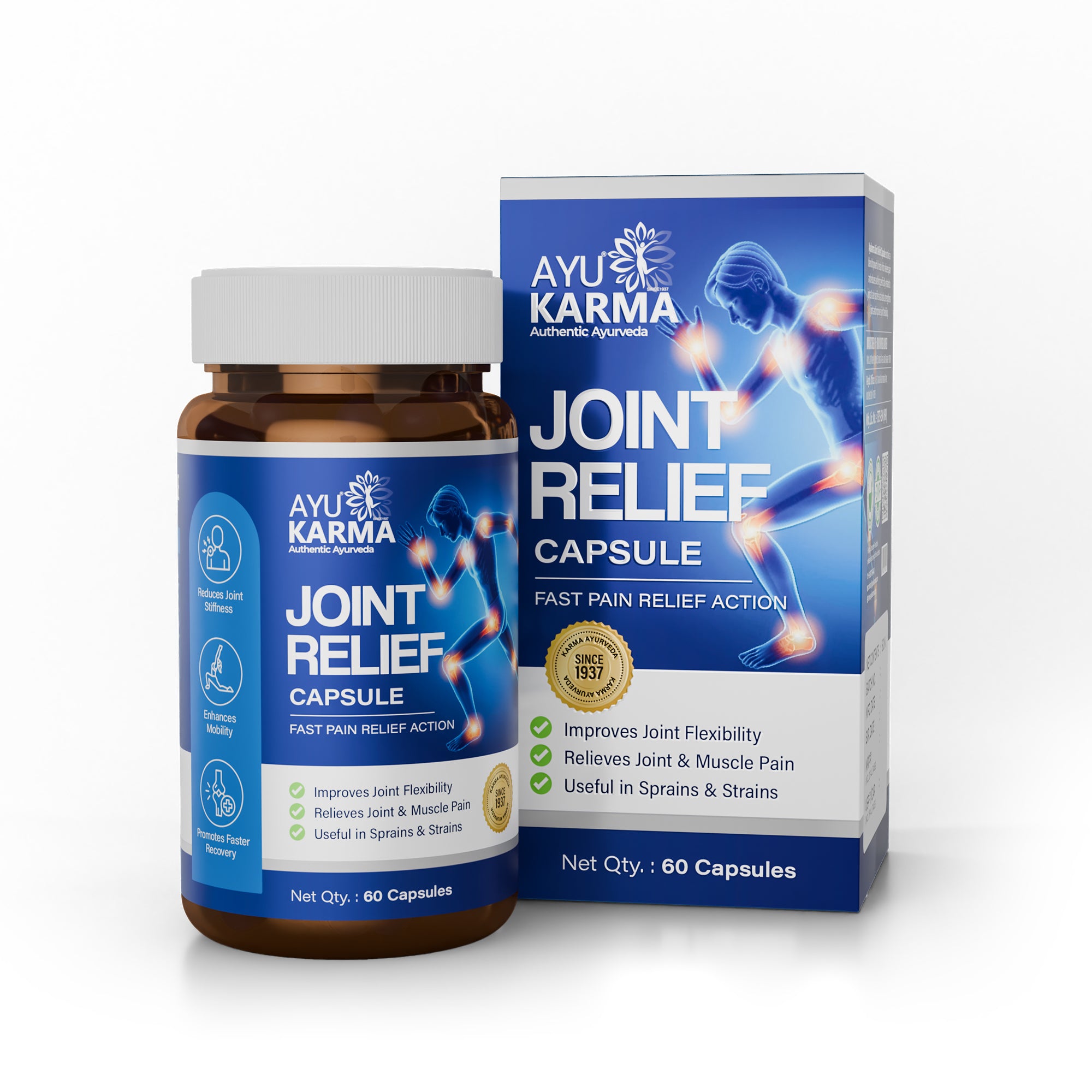 AyuKarma Joint Relief – Ayurvedic Joint Pain Relief Supplement for Stiffness, Joint Comfort & Better Mobility (Ministry of Ayush Approved)
