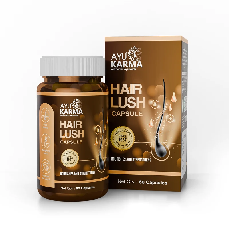AyuKarma Hair Lush Capsules – Ayurvedic Hair Growth, Hair Fall Control & Root Strength Support